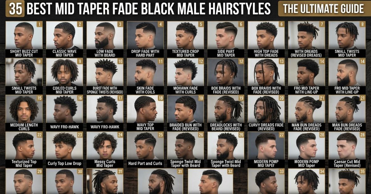 35 Best Mid Taper Fade Black Male Hairstyles