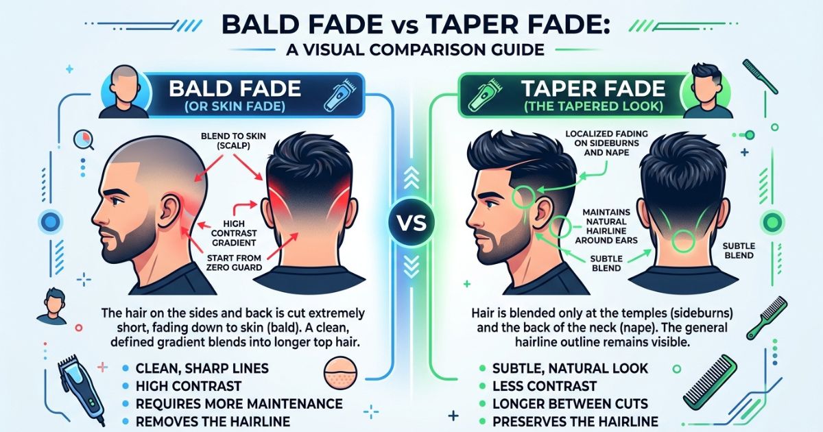Bald Fade vs Taper Fade
