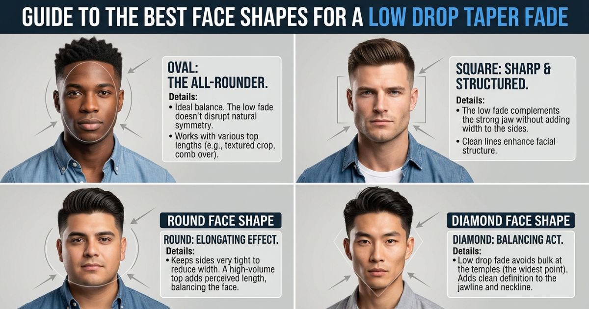 Best Face Shapes For Low Drop Taper Fade