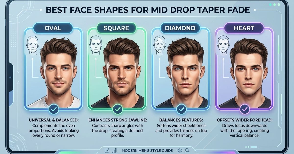 Best Face Shapes For Mid Drop Taper Fade