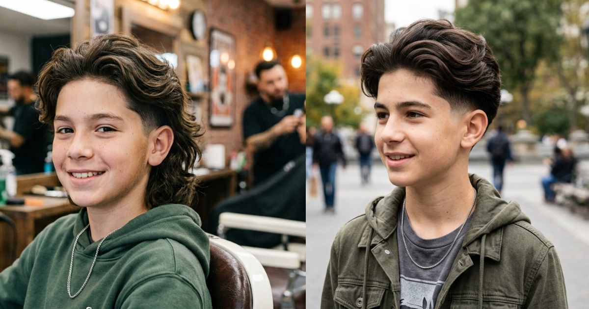Boys Long Hair Taper Fade