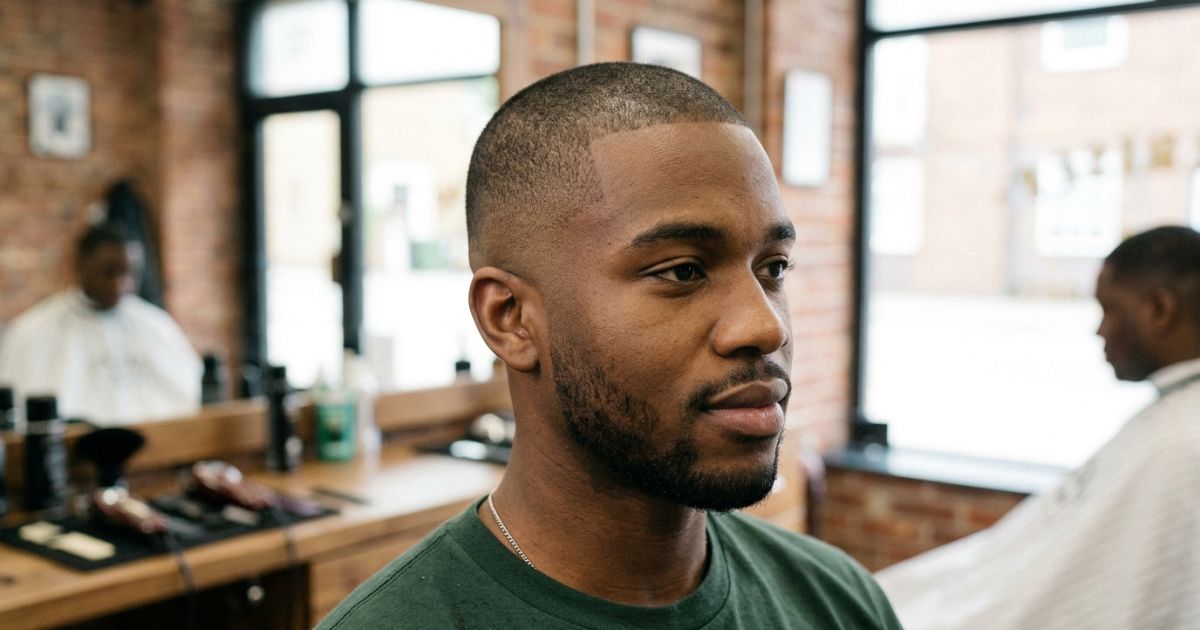 Buzz Cut Mid Taper Fade Black Male