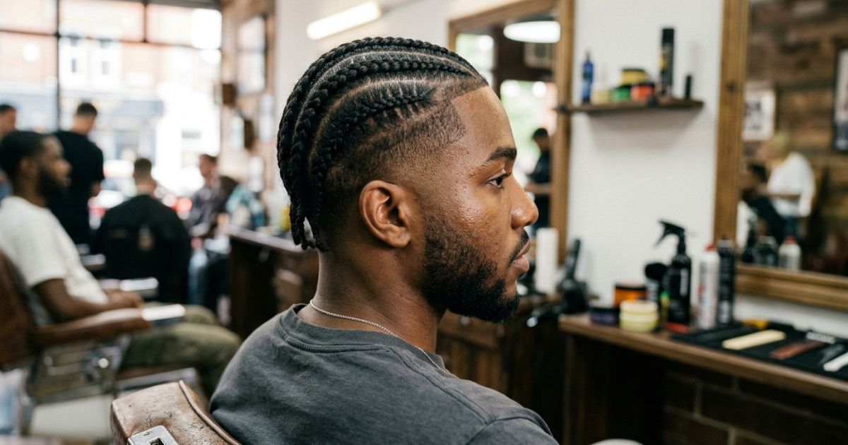 Cornrows with Mid Taper Fade