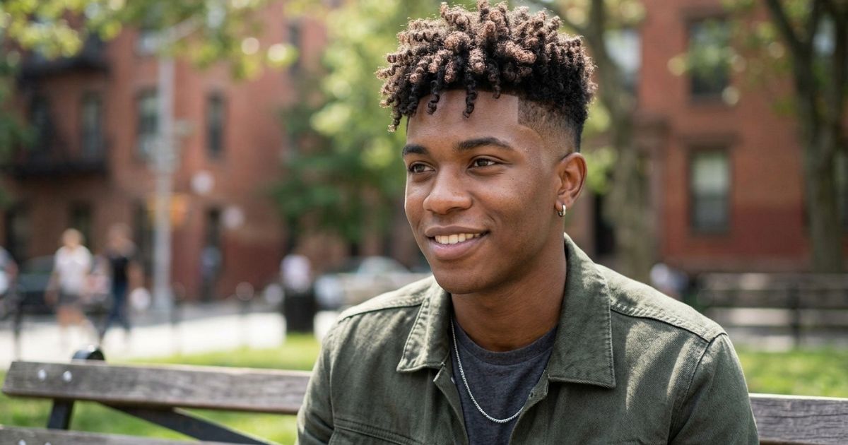 Curly Top Haircut Black Male