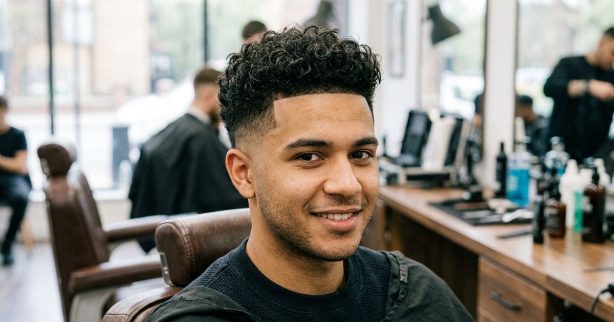 Curly Top With Low Taper Fade