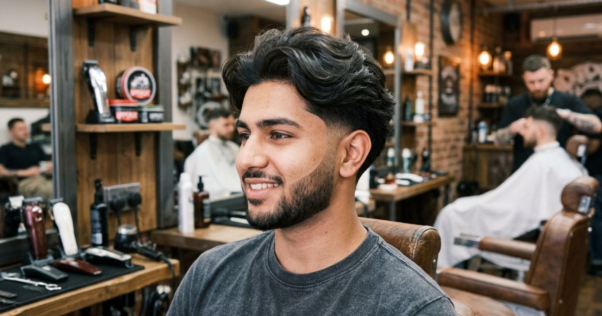 Drop Taper Fade + Fluffy Hair