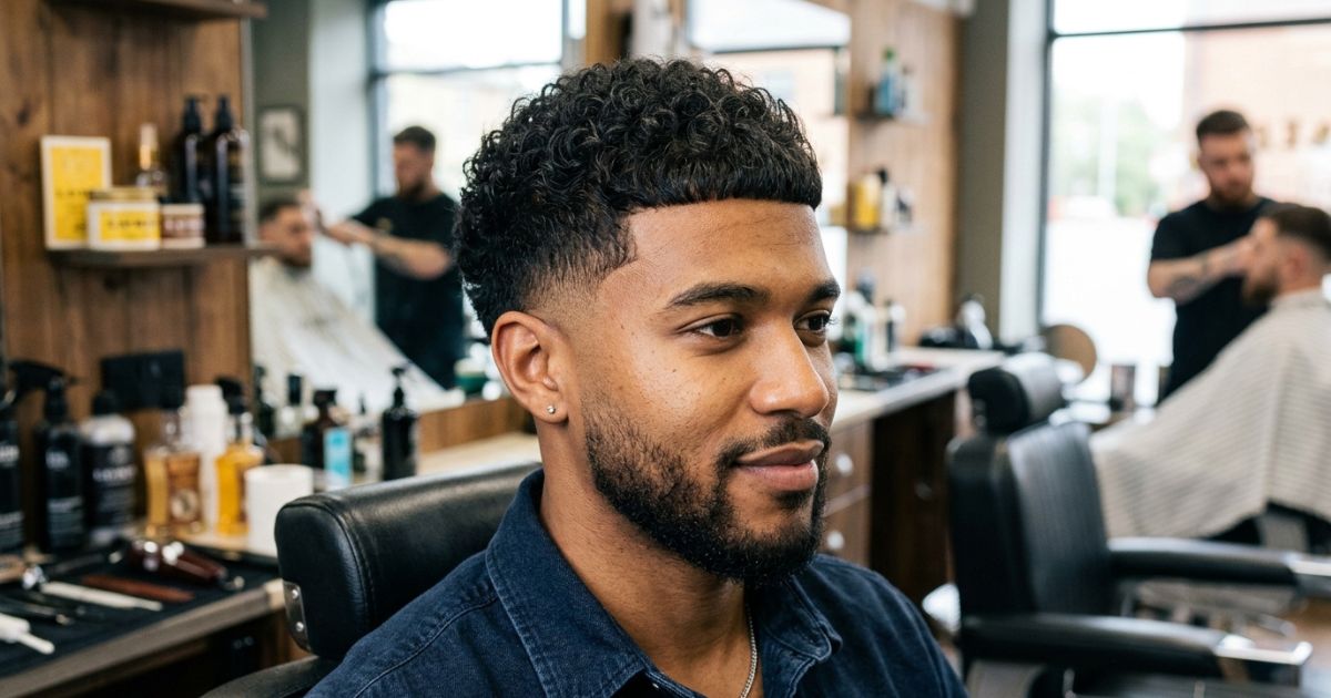 French Crop Low Taper Fade Curly Hair