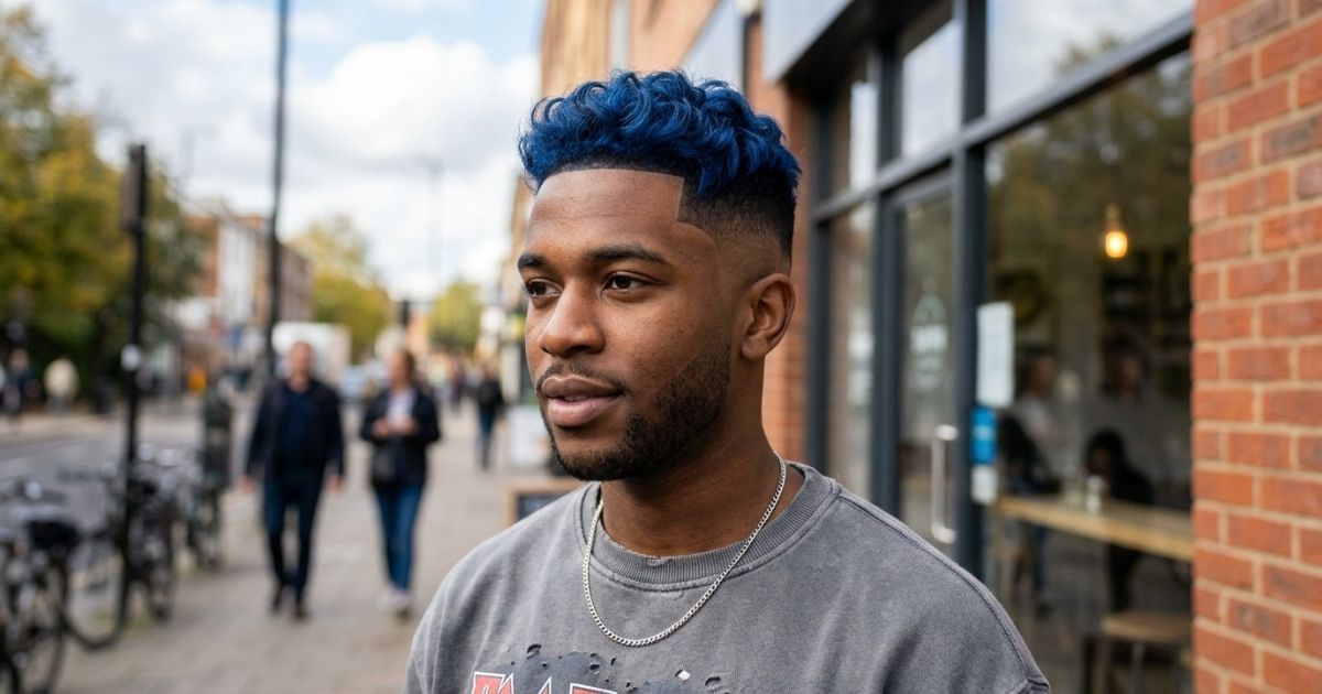 High Taper Fade Dyed Hair