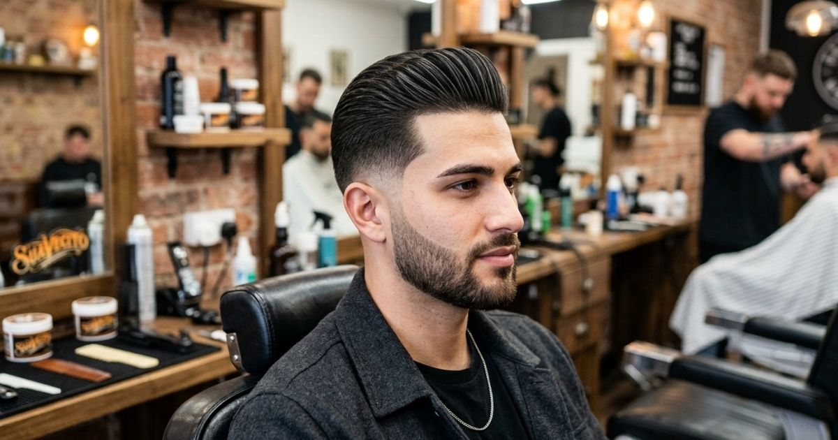 High Taper Fade Slick Back