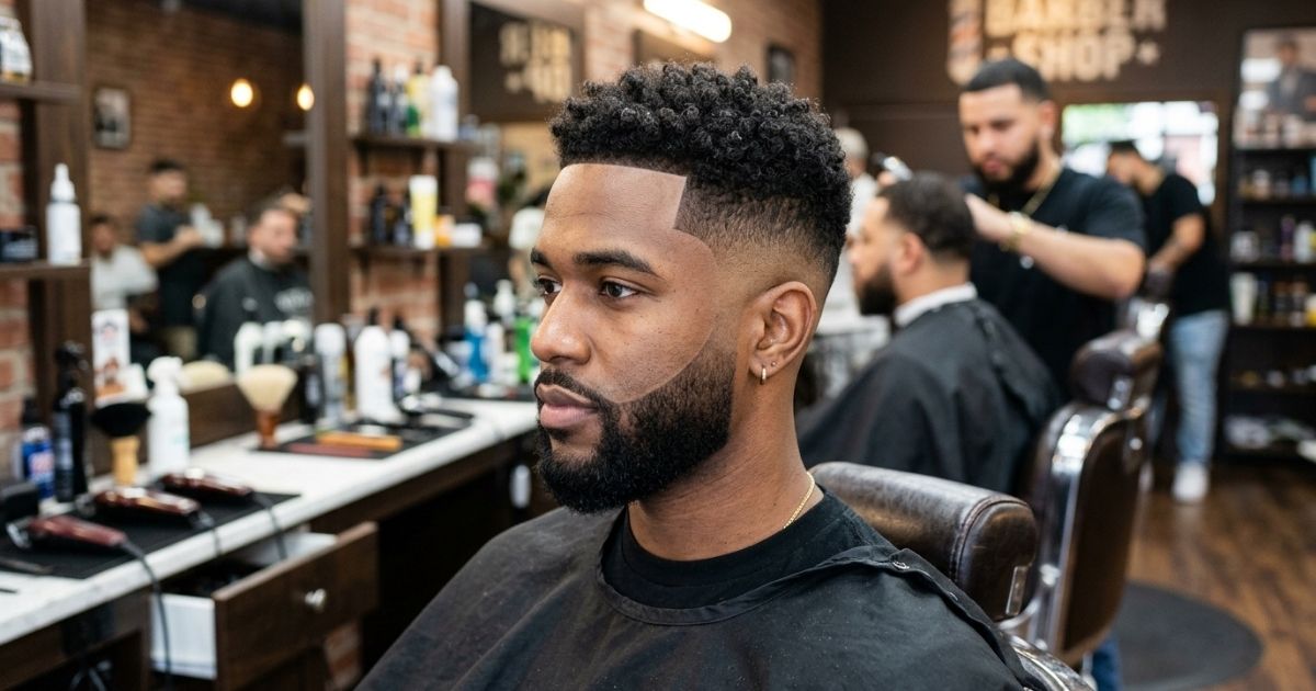 High Taper Fade with Line Up
