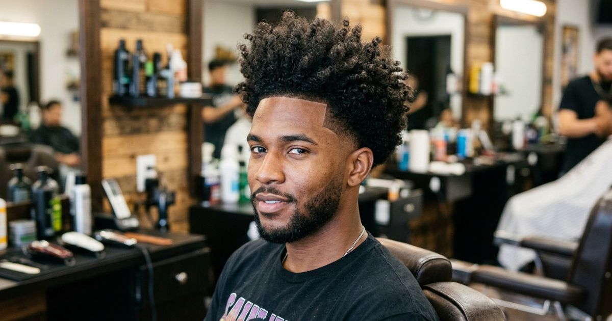 High Volume Curly Low Taper Fade