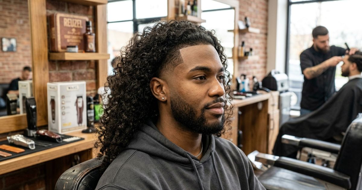 Long Hair Taper Fade Curly Hair