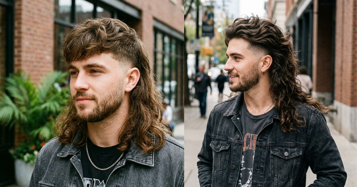 Long Hair Taper Fade Mullet