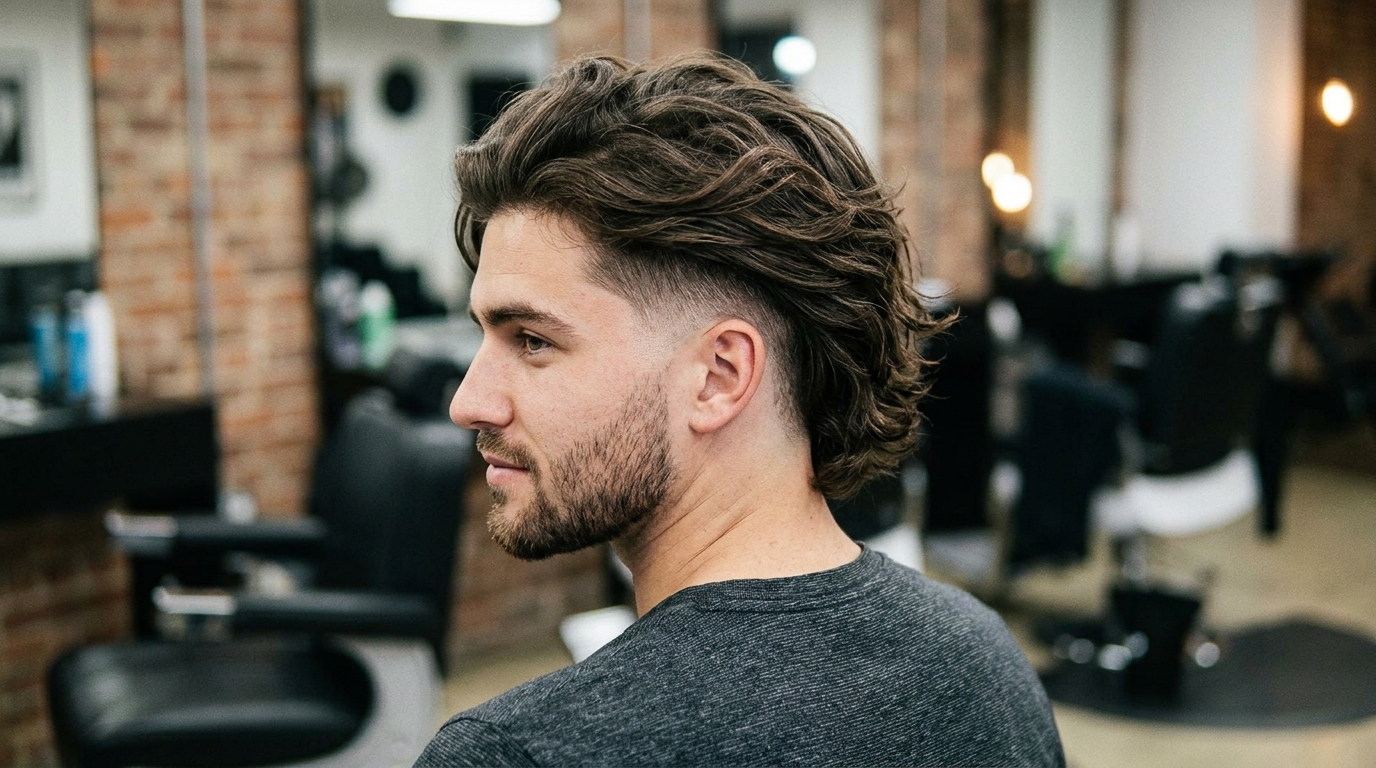 Long Hair Mid Taper Fade