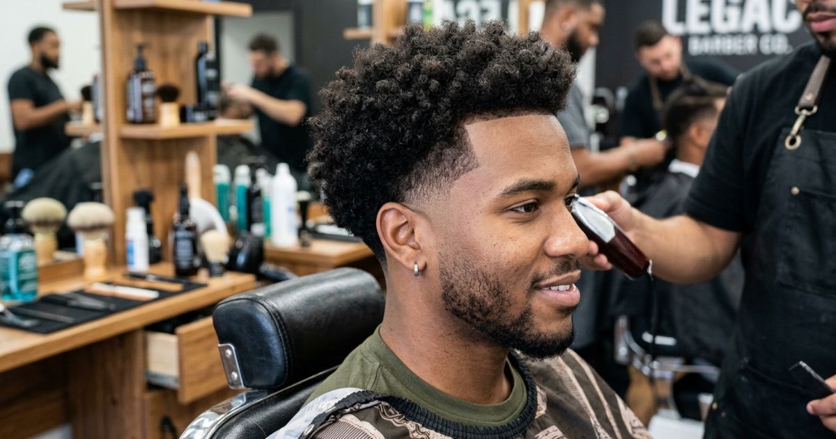 Low Burst Taper Fade Curly Hair