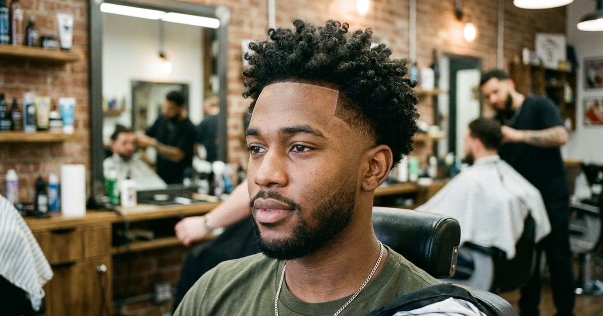 Low Skin Taper Fade Curly Hair