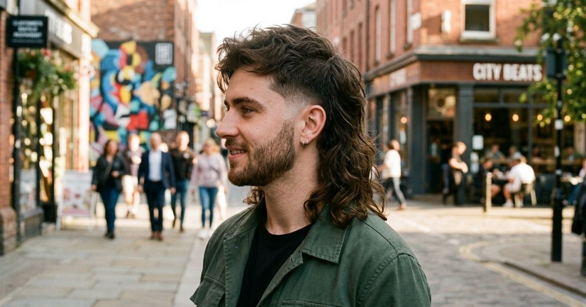 Low Taper Burst Fade Mullet