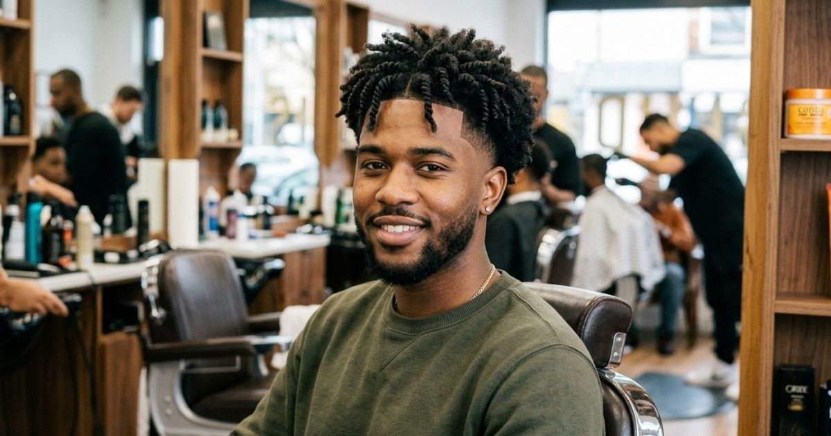 Low Taper Fade Afro with Twist