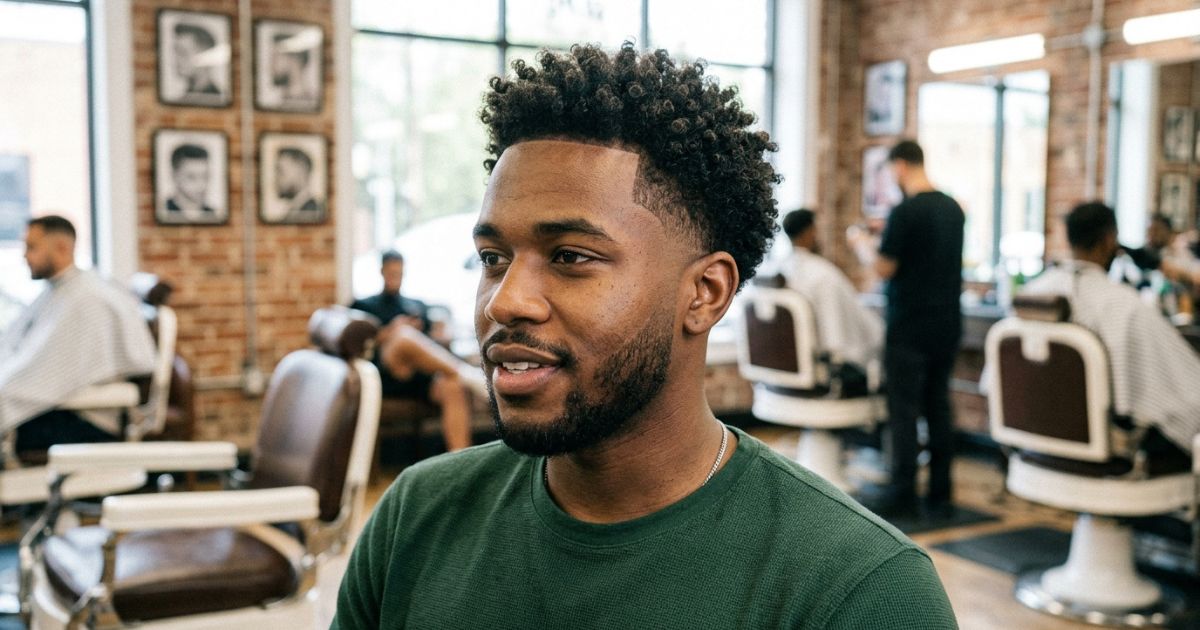 Low Taper Fade Curly Hair Black