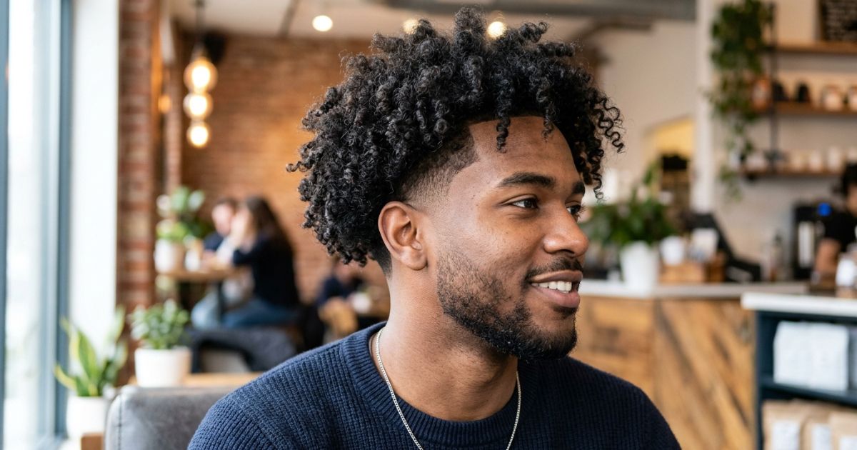 Low Taper Fade Curly Hair Long