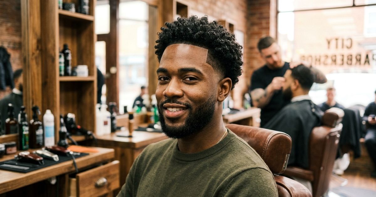 Low Taper Fade Curly Hair Men