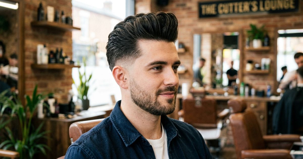 Low Taper Fade with Pompadour