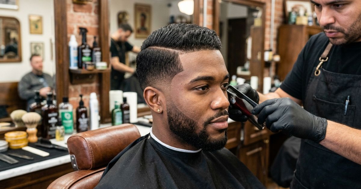 Low Taper Fade with Side Part