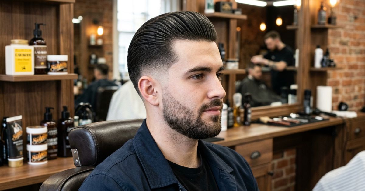 Low Taper Fade with Slick Back