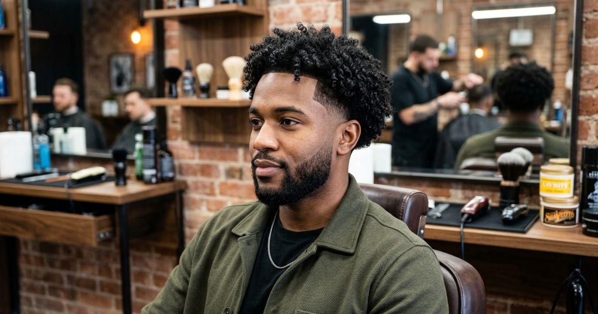 Medium-Length Curly Low Taper Fade