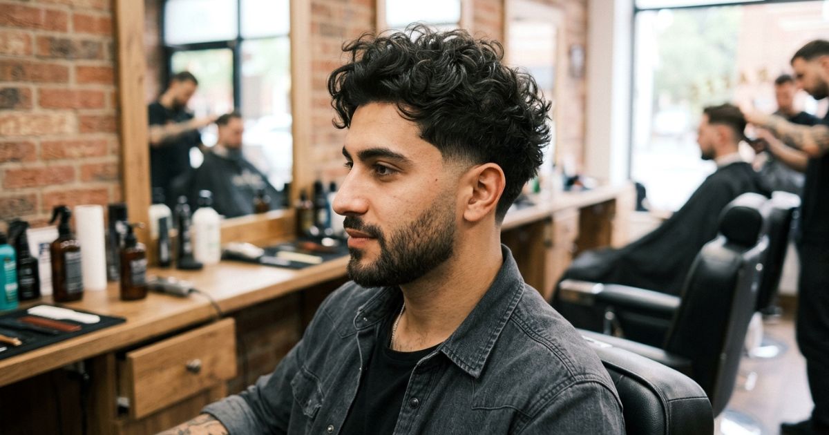 Messy Curly Low Taper Fade
