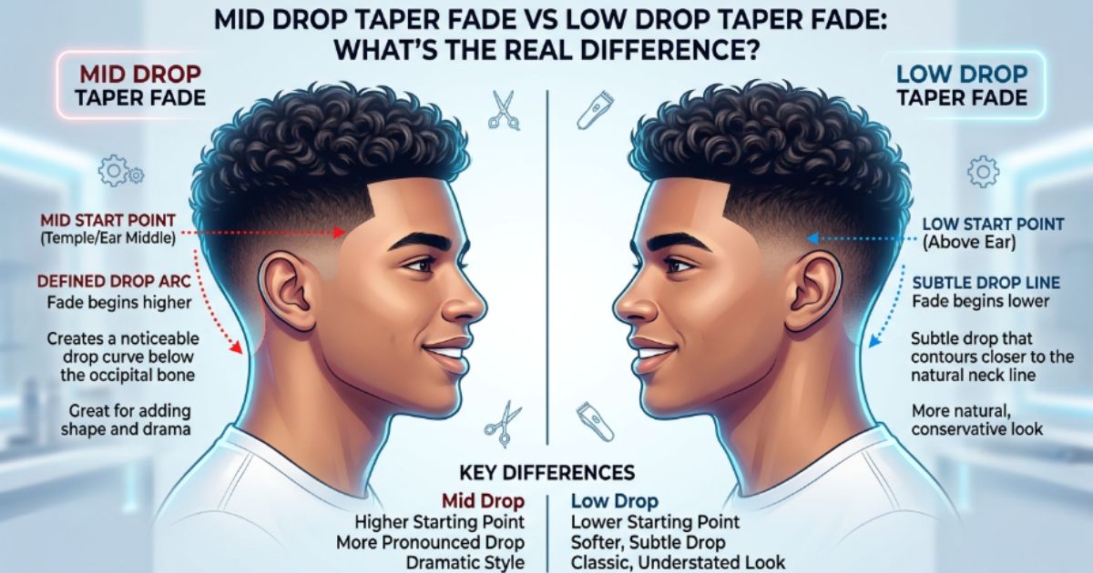 Mid Drop Taper Fade Vs Low Drop Taper Fade: What's The Real Difference?