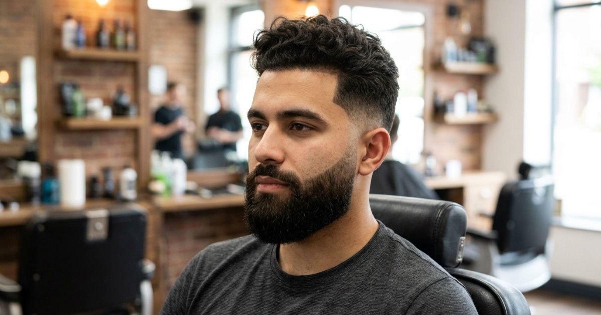 Mid Drop Taper Fade With Beard