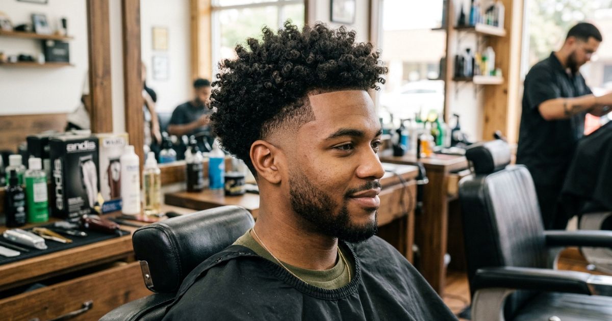 Mid Fade Curly Top
