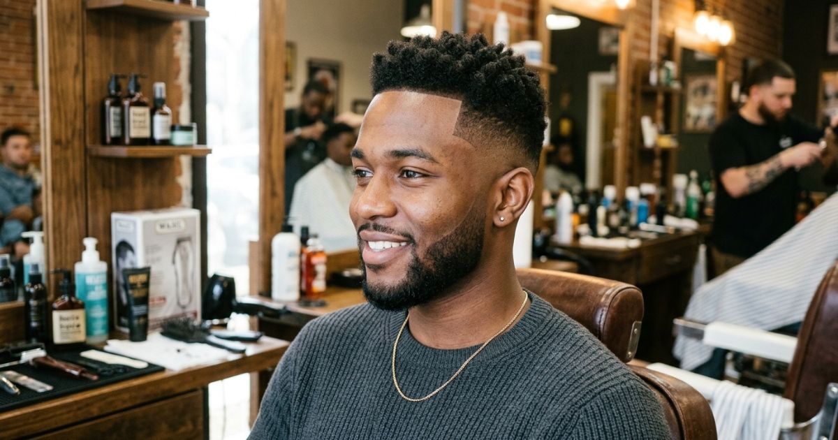 Mid Skin Taper Fade Black Male