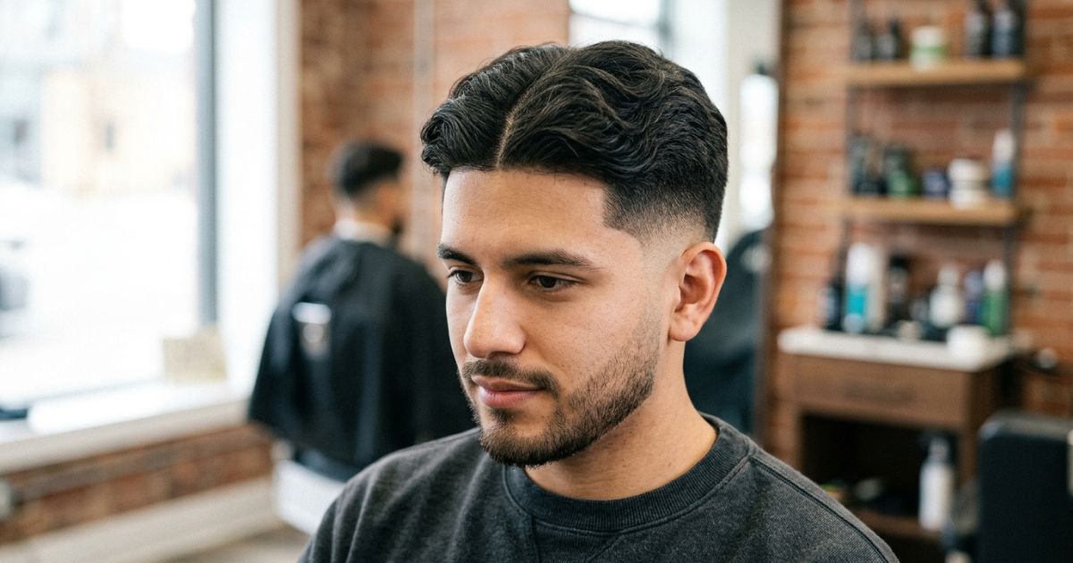 Mid Taper Fade Middle Part