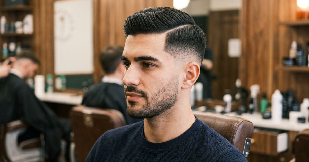 Mid Taper Fade Side Part