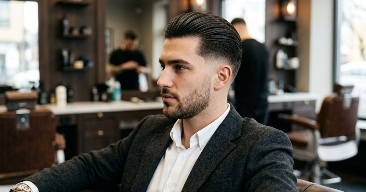 Mid Taper Fade Slick Back