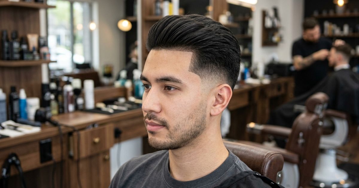 Mid Taper Fade Straight Hair