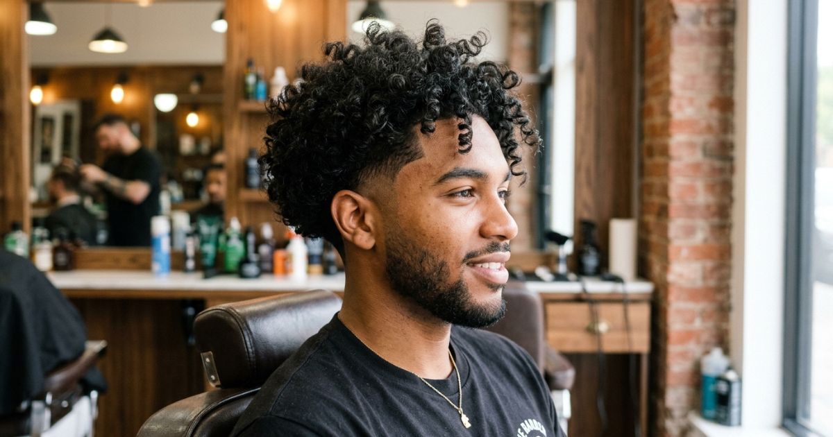 Mid Taper Fade With Middle Part