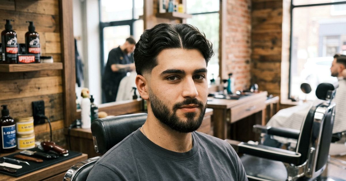Mid Taper Fade With Middle Part