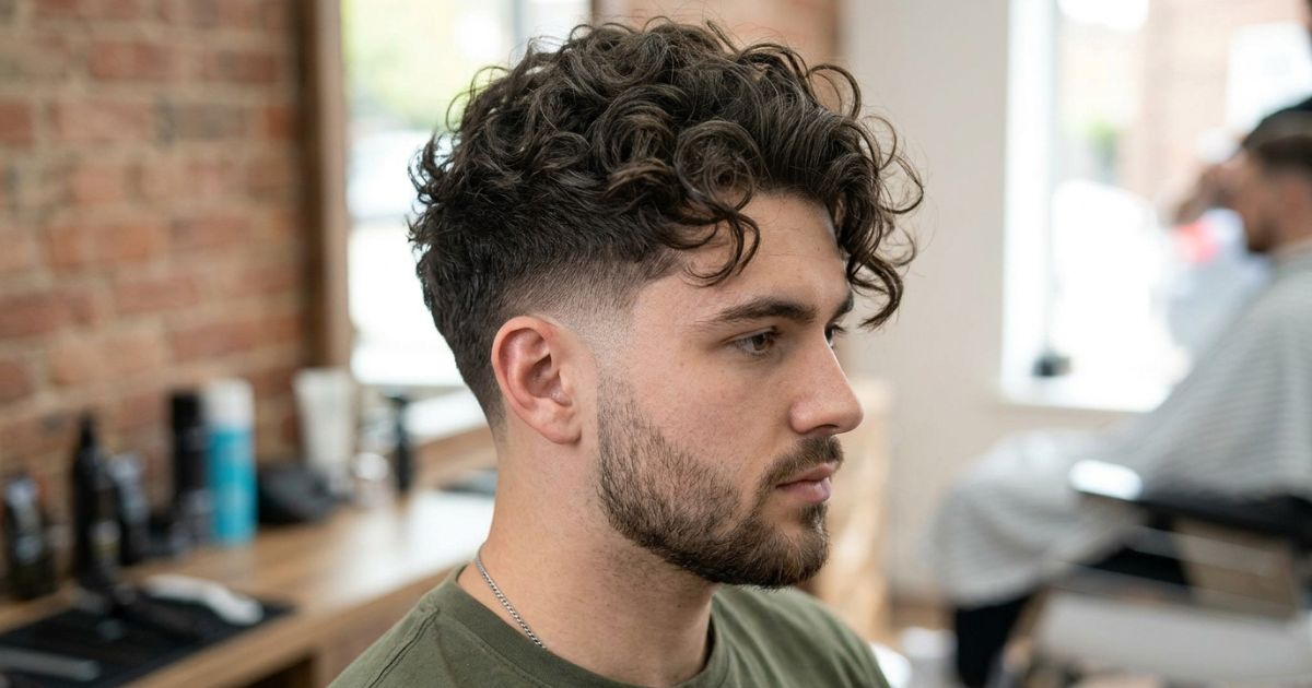 Mid Taper Fade With Permed Long Hair