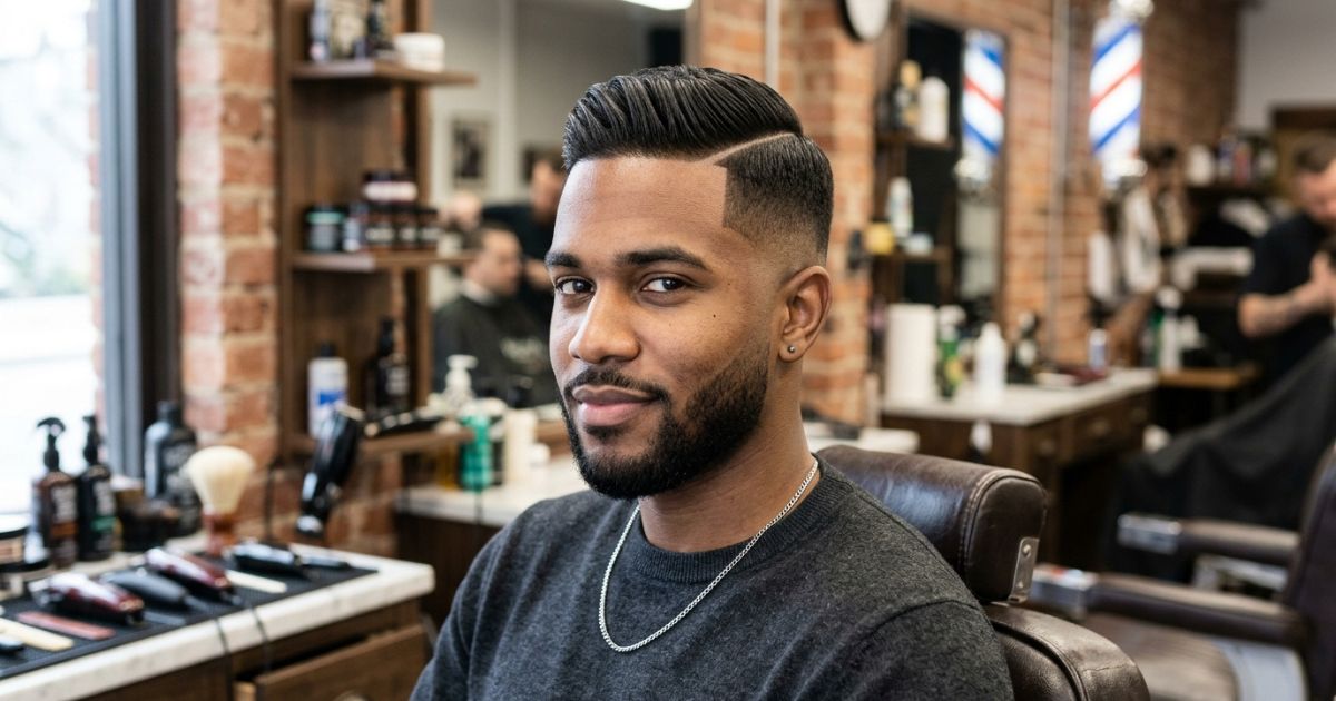 Mid Taper Fade With Side Part