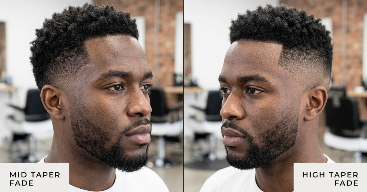 Mid Taper Fade vs High Taper Fade Black Male