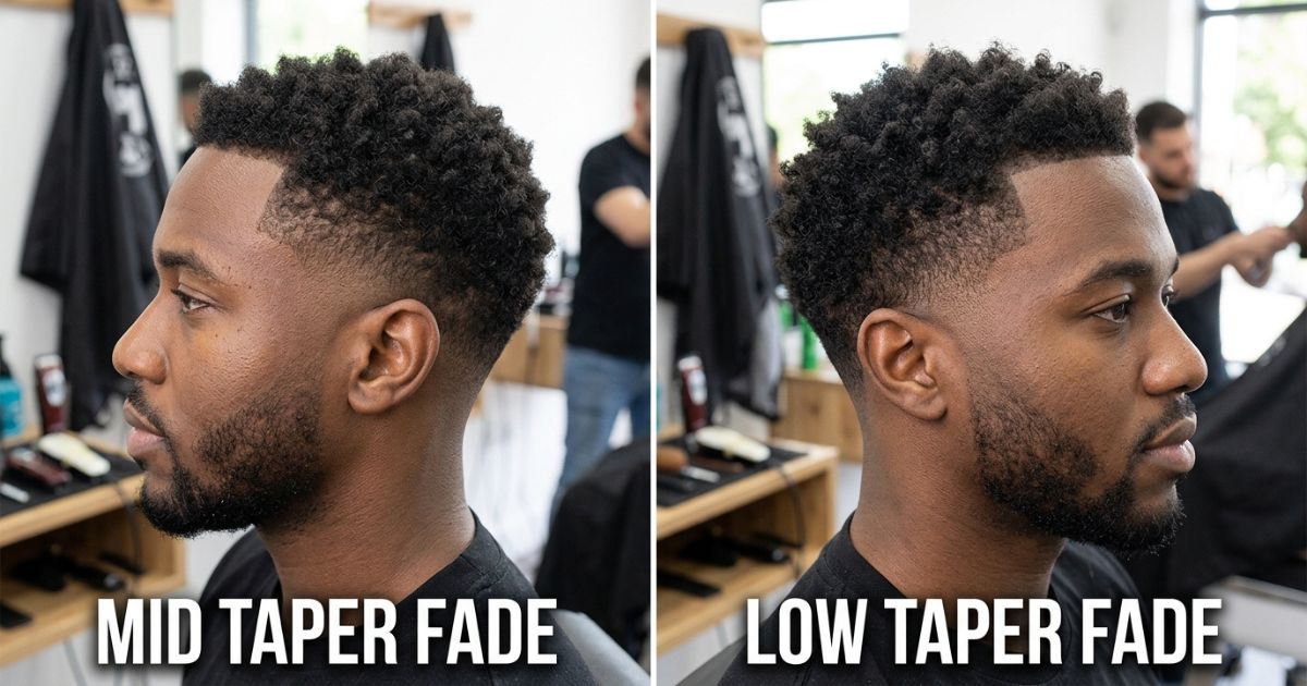 Mid Taper Fade vs Low Taper Fade Black Male