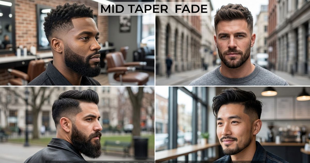 Mid Taper Fade with Beard Styles