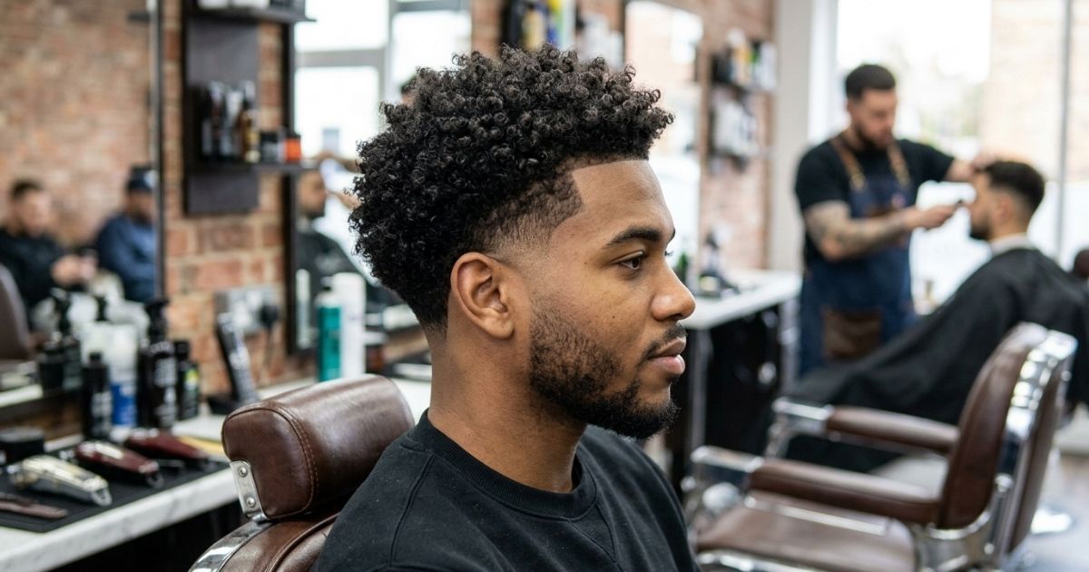 Taper Burst Fade Curly Hair