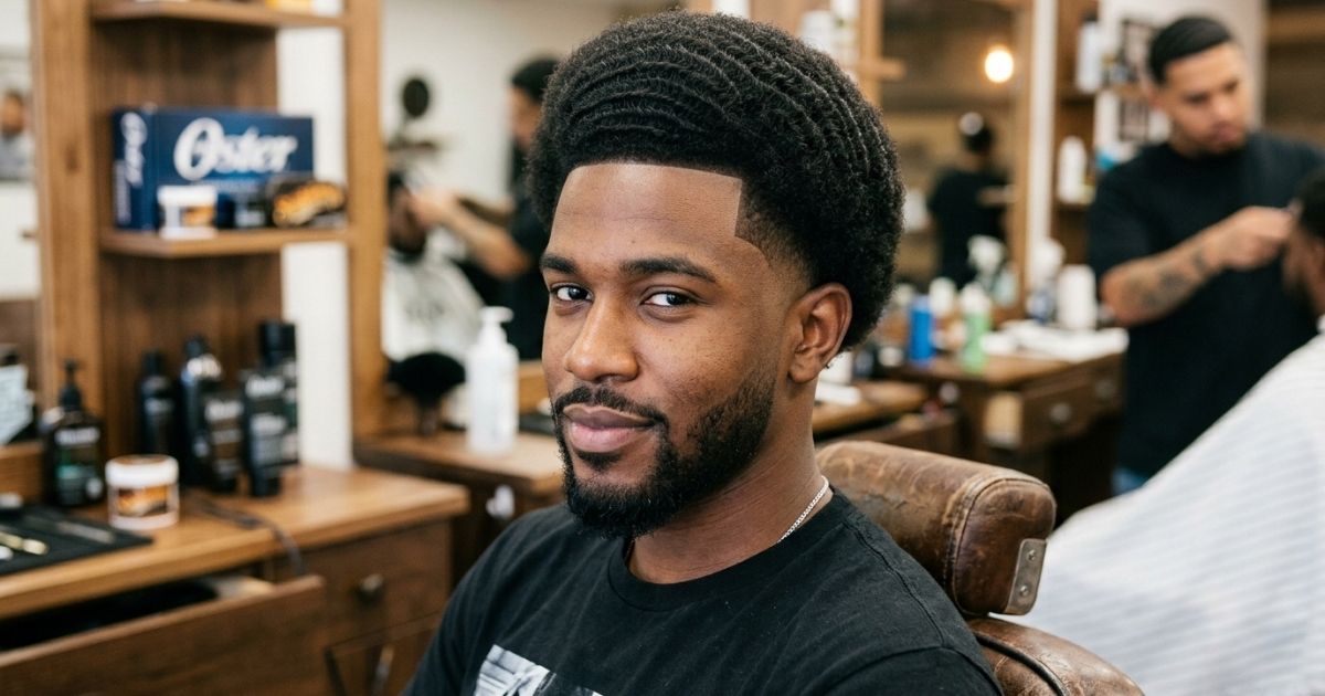 Taper Fade Afro with Waves