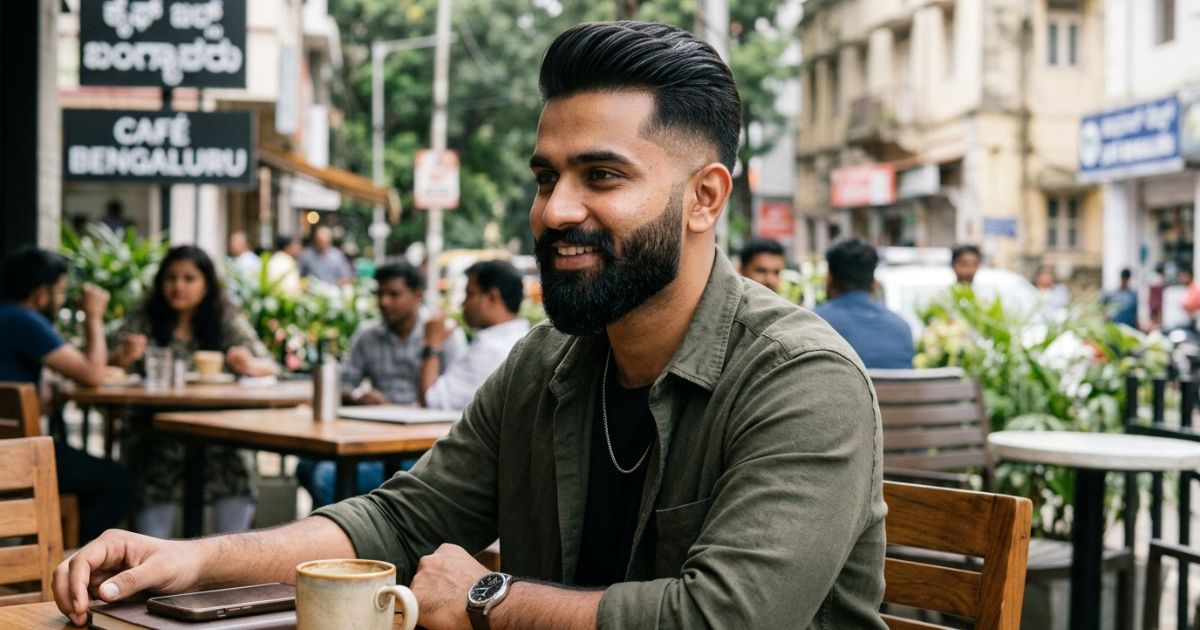 Taper Fade With Beard Indian Men
