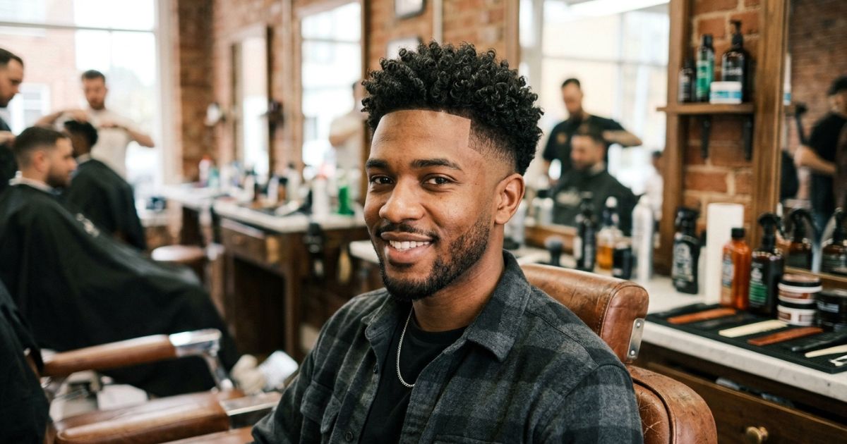 Textured Curly Top Fade
