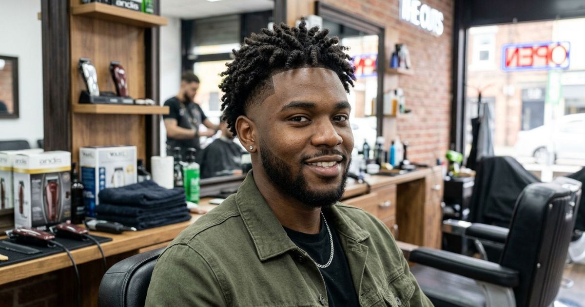 Twist-Out with Mid Taper Fade